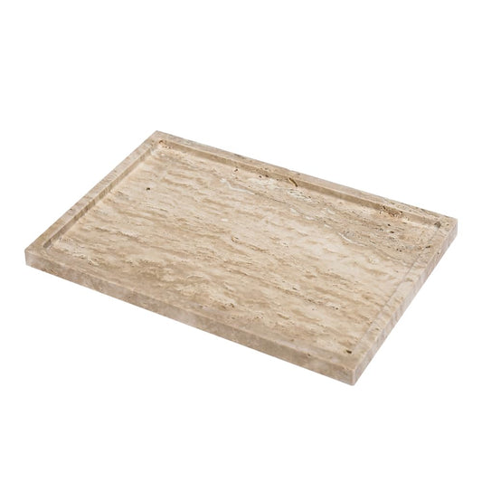 FutureStone Natural Travertine Marble Luxury Tray12 x 8 inch for Kitchen SinkBathroom Soap BottlesMakeupTowel Organizer Tray